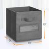 artsdi 13x13x13 storage cube bins(Set of 8) Fabric storage cubes with 8 Labels Window Cards & a Pen, storage cubes 13x13, Collapsible 13 inch cube storage bins, Cubby Organizer Boxes, Gray view 3