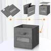artsdi 13x13x13 storage cube bins(Set of 8) Fabric storage cubes with 8 Labels Window Cards & a Pen, storage cubes 13x13, Collapsible 13 inch cube storage bins, Cubby Organizer Boxes, Gray view 4