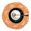 BIBITIME Crochet Tables Doilies Lace Placemats Handmade Coasters Round Doily Valentines Crafts Mats (6PCS - 11 in to 12 in, Orange) view 3