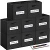 artsdi 13x13x13 storage cube bins(Set of 8) Fabric storage cubes with 8 Labels Window Cards & a Pen,storage cubes 13x13,storage bin,Collapsible 13 inch cube storage bins,Cubby Organizer Boxes,Black view 1