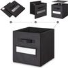 artsdi 13x13x13 storage cube bins(Set of 8) Fabric storage cubes with 8 Labels Window Cards & a Pen,storage cubes 13x13,storage bin,Collapsible 13 inch cube storage bins,Cubby Organizer Boxes,Black view 4