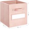 artsdi 13x13x13 storage cube bins(Set of 8) Fabric storage cubes with 8 Labels Window Cards & a Pen, storage cubes 13x13, Collapsible 13 inch cube storage bins, Cubby Boxes, Pink view 3