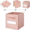 artsdi 13x13x13 storage cube bins(Set of 8) Fabric storage cubes with 8 Labels Window Cards & a Pen, storage cubes 13x13, Collapsible 13 inch cube storage bins, Cubby Boxes, Pink view 4
