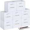 artsdi 13x13x13 storage cube bins(Set of 8)Fabric storage cubes with 8 Labels Window Cards & a Pen,storage cubes 13x13, storage bin, Collapsible 13 inch cube storage bins,Cubby Organizer Boxes, White view 1