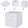 artsdi 13x13x13 storage cube bins(Set of 8)Fabric storage cubes with 8 Labels Window Cards & a Pen,storage cubes 13x13, storage bin, Collapsible 13 inch cube storage bins,Cubby Organizer Boxes, White view 4