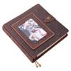 Leather photo Album Self Adhesive Pages, Handamde Leather Scrapbook Photo Album, Wedding Family Album, Holds 3x5, 4x6, 5x7, 6x8 Photos - Coffee view 1