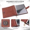 Leather photo Album Self Adhesive Pages, Handamde Leather Scrapbook Photo Album, Wedding Family Album, Holds 3x5, 4x6, 5x7, 6x8 Photos - Coffee view 4