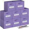 artsdi 13x13x13 storage cube bins(Set of 8) Fabric storage cubes with 8 Labels Window Cards & a Pen, storage cubes 13x13, Collapsible 13 inch cube storage bins, Cubby Organizer Boxes, Purple view 1