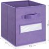 artsdi 13x13x13 storage cube bins(Set of 8) Fabric storage cubes with 8 Labels Window Cards & a Pen, storage cubes 13x13, Collapsible 13 inch cube storage bins, Cubby Organizer Boxes, Purple view 3