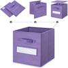 artsdi 13x13x13 storage cube bins(Set of 8) Fabric storage cubes with 8 Labels Window Cards & a Pen, storage cubes 13x13, Collapsible 13 inch cube storage bins, Cubby Organizer Boxes, Purple view 4