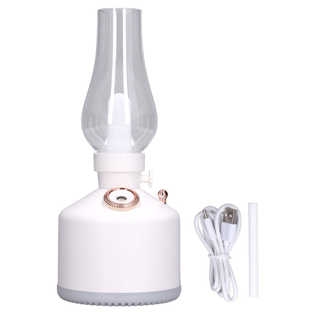 Yuecoom 280ML USB Charging Portable Humidifier, Quiet Stepless Dimming White LED Candle Light Cool Mist Humidifier, Desktop Humidifier for Home Bedroom
