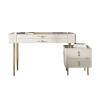 CraftThink Makeup Vanity Table, Solid Wood Makeup Dressing Table with 4-Drawer Chest for Bedroom, Off-White Metal Base 47.5" L x 16" W x 31.5" H (Vanity Table only) view 1
