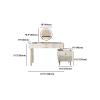 CraftThink Makeup Vanity Table, Solid Wood Makeup Dressing Table with 4-Drawer Chest for Bedroom, Off-White Metal Base 47.5" L x 16" W x 31.5" H (Vanity Table only) view 2