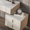 CraftThink Makeup Vanity Table, Solid Wood Makeup Dressing Table with 4-Drawer Chest for Bedroom, Off-White Metal Base 47.5" L x 16" W x 31.5" H (Vanity Table only) view 3