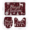 3 Pieces Red Christmas Plaid Antlers Bathroom Rug Set Buffalo Deer Soft Foam Non Slip Bath Mats Sets Toilet Contour Mat Lid Cover for Bathtub Shower and Bathroom Decor 20"x32" view 2