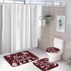 3 Pieces Red Christmas Plaid Antlers Bathroom Rug Set Buffalo Deer Soft Foam Non Slip Bath Mats Sets Toilet Contour Mat Lid Cover for Bathtub Shower and Bathroom Decor 20"x32" view 4