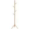LFFH 8 Hook Coat Racks, Home Solid Wood Free Standing Coat Stand Triangle Base Creative Furniture Clothes Hanging Bedroom Drying Rack (Color : Apricot) view 1