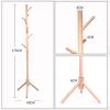 LFFH 8 Hook Coat Racks, Home Solid Wood Free Standing Coat Stand Triangle Base Creative Furniture Clothes Hanging Bedroom Drying Rack (Color : Apricot) view 2