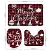 3 Pieces Merry Christmas Deer Bathroom Rug Set Snowflake Soft Foam Non Slip Bath Mats Sets Toilet Contour Mat Lid Cover for Bathtub Shower and Bathroom Decor 20"x32" view 2