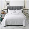3 Piece Beige Queen King Size Quilt Sets with Pillowcase, Luxury Reversible Quilt Soft Lightweight Summer Bedding Comforter Bedspread Coverlet Quilt Set for All Season,White,King view 1