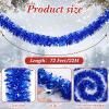72 Feet Christmas Tinsel Garland Shiny Metallic Tinsel Twist Garland Streamers Ornaments Long Glitter Christmas Tree Hanging Decorations for Party Holiday Wedding Birthday Tree Wall Rail (Blue) view 2
