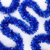 72 Feet Christmas Tinsel Garland Shiny Metallic Tinsel Twist Garland Streamers Ornaments Long Glitter Christmas Tree Hanging Decorations for Party Holiday Wedding Birthday Tree Wall Rail (Blue) view 4