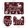 3 Pieces Merry Christmas Reindeer Bathroom Rug Set Jingle Bell Soft Foam Non Slip Bath Mats Sets Toilet Contour Mat Lid Cover for Bathtub Shower and Bathroom Decor 20"x32" view 2