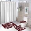 3 Pieces Merry Christmas Reindeer Bathroom Rug Set Jingle Bell Soft Foam Non Slip Bath Mats Sets Toilet Contour Mat Lid Cover for Bathtub Shower and Bathroom Decor 20"x32" view 4