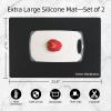2 Pack Silicone Mats for Kitchen Counter, Treerit 23.62" x 15.75" Thick Large Silicone Mat, Nonskid Heat Resistant Countertop Protector, Easy to Clean, Black view 2