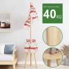LFFH Solid Wood Coat Racks, Home Multipurpose Free Standing Coat Stand Triangle Base Storage Shelf Hanging Hangers Bedroom Drying Rack (Color : Brown) view 2