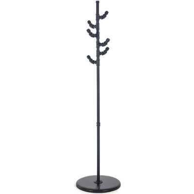 LFFH Pipe Coat Rack, Home Iron Art Free Standing Coat Stand Disc Base Creative Hanging Hanger for Home Office (Color : Black)