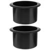 Zerodeko 2 Pcs Plastic Cup Holder Insert Sofa Recliner- Handles Cup Holder Insert Replacement Drink Can Holder Drop in Cup Holder for Sofa Boat Rv Couch Car Truck Poker Table Black view 1