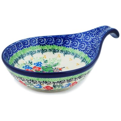 Polmedia Polish Pottery Condiment Dish UNIKAT - Home Sweet Home Pattern Handmade in Boleslawiec Poland by Ceramika Artystyczna + Certificate of Authenticity