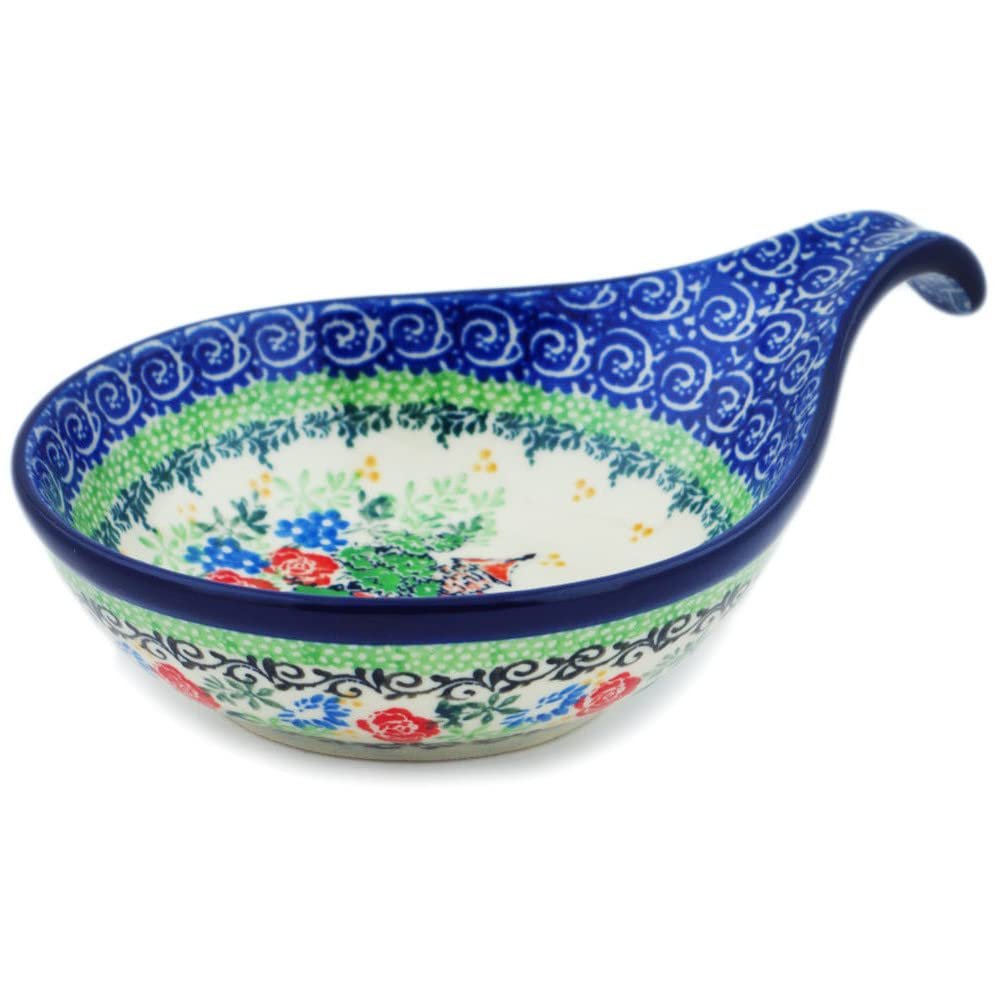 Polmedia Polish Pottery Condiment Dish UNIKAT - Home Sweet Home Pattern Handmade in Boleslawiec Poland by Ceramika Artystyczna + Certificate of Authenticity