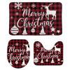 3 Pieces Merry Christmas Deer Bathroom Rug Set Christmas Tree Soft Foam Non Slip Bath Mats Sets Toilet Contour Mat Lid Cover for Bathtub Shower and Bathroom Decor 20"x32" view 1