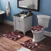 3 Pieces Merry Christmas Deer Bathroom Rug Set Christmas Tree Soft Foam Non Slip Bath Mats Sets Toilet Contour Mat Lid Cover for Bathtub Shower and Bathroom Decor 20"x32" view 3