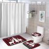 3 Pieces Merry Christmas Reindeer Bathroom Rug Set Buffalo Deer Soft Foam Non Slip Bath Mats Sets Toilet Contour Mat Lid Cover for Bathtub Shower and Bathroom Decor 20"x32" view 4