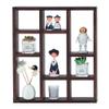 FIRMINANA Rustic Shadow Box Shelf,17.7x15.7-Inch Wall-Mounted (Vertical or Horizontal),9-Slot Rustic Wood Floating Shelves,Lightweight Solid Wood Display Shelf for Shot Glass (Walnut) view 1