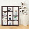 FIRMINANA Rustic Shadow Box Shelf,17.7x15.7-Inch Wall-Mounted (Vertical or Horizontal),9-Slot Rustic Wood Floating Shelves,Lightweight Solid Wood Display Shelf for Shot Glass (Walnut) view 2
