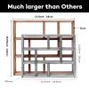 FIRMINANA Rustic Shadow Box Shelf,17.7x15.7-Inch Wall-Mounted (Vertical or Horizontal),9-Slot Rustic Wood Floating Shelves,Lightweight Solid Wood Display Shelf for Shot Glass (Walnut) view 3