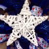White Wicker Patriotic Star Deco Mesh 20 Inch Wreath view 2