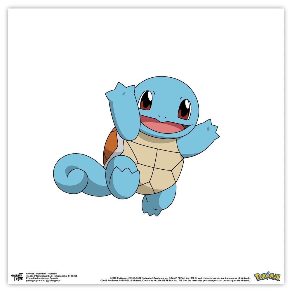 Gallery Pops Pokemon - Squirtle Wall Art, Unframed Version, 12'' x 12''