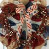 Americana Pip Berries Patriotic Handmade Deco Mesh Wreath. Available in 24 inch and 28 inch diameters. view 2