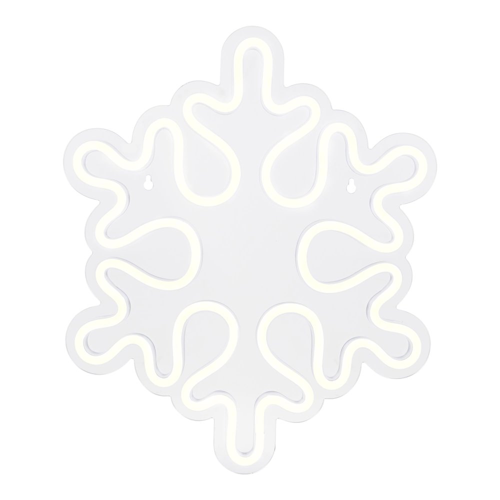 Northlight LED Lighted Neon Style Snowflake Christmas Window Silhouette, 15", White