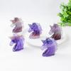 2 Natural Heling Stone Blue Purple Fluorite Crystal Statue Gemstone Handicraft Carving Reiki Figurine Spiritual (Color : Fluorite) view 3