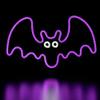 LED Neon Lighted Halloween Bat Wall or Window Decoration - 15" - Purple view 4