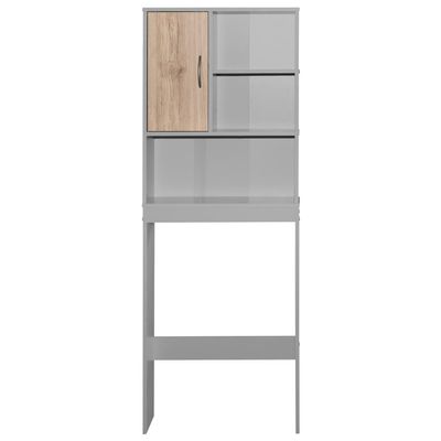 Better Home Products Ace Over-The-Toilet Storage Organizer in Light Gray & Natural Oak