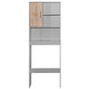 Better Home Products Ace Over-The-Toilet Storage Organizer in Light Gray & Natural Oak view 1