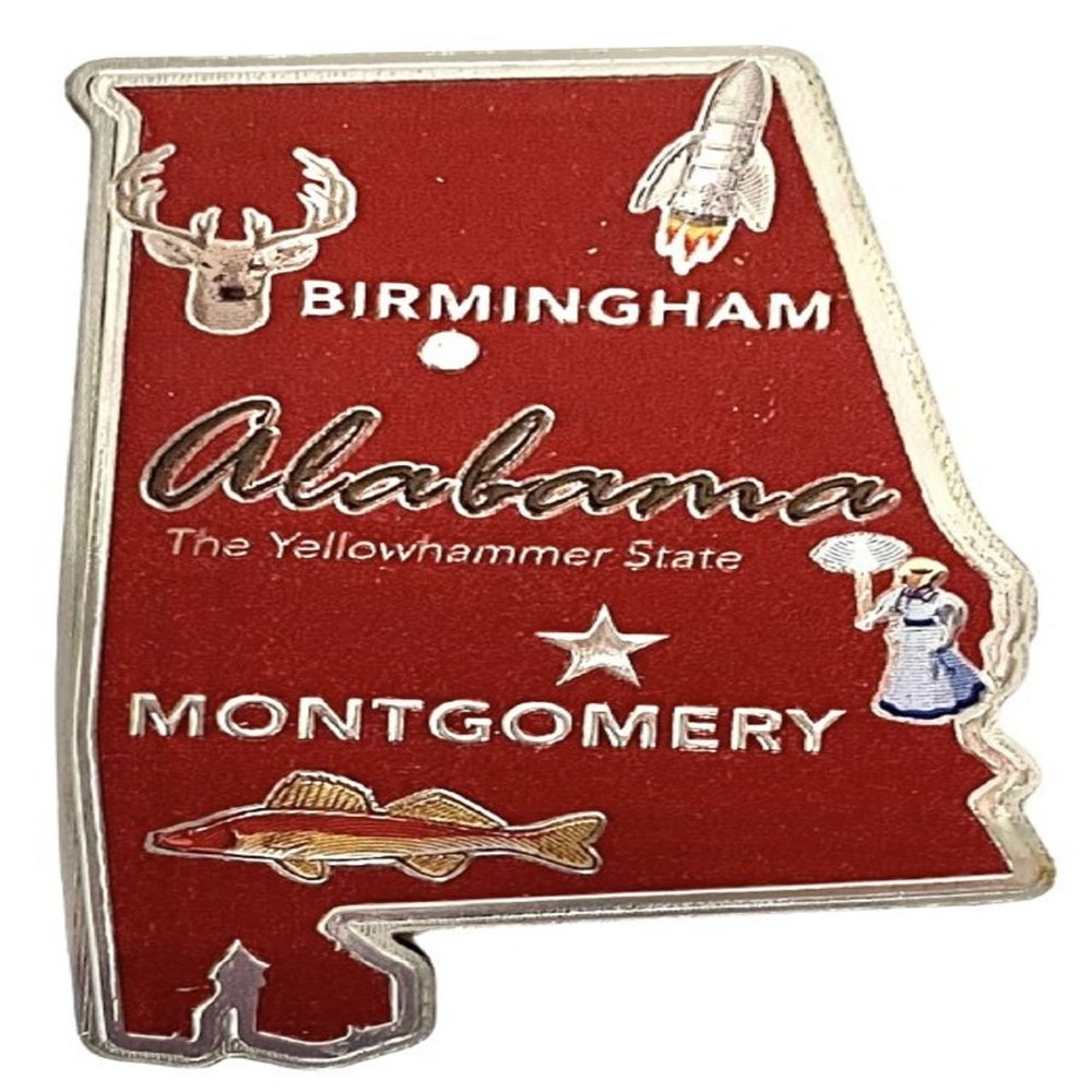 Alabama The Yellowhammer State Foil Fridge Magnet