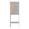 Better Home Products Ace Over-The-Toilet Storage Shelf in Light Gray & Natural Oak view 1
